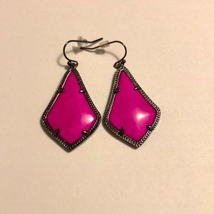 Hot pink and gunmetal Kendra Scott earrings